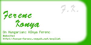ferenc konya business card